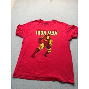 Marvel Iron Man Graphic T-Shirt Mens XL Red Heather Short Sleeve Comic Tee